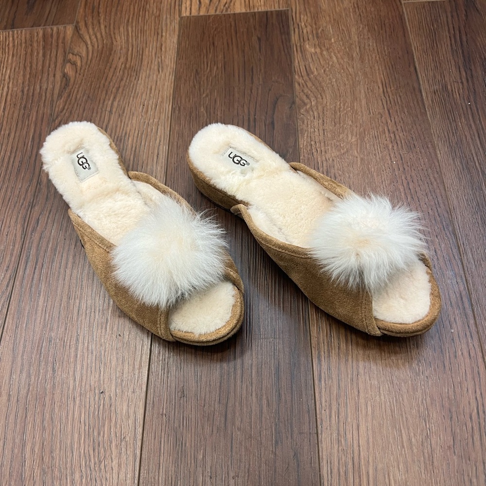 Ugg Yvette Women’s 8 Brown Chestnut Heel Slippers Shoes (new No Box)